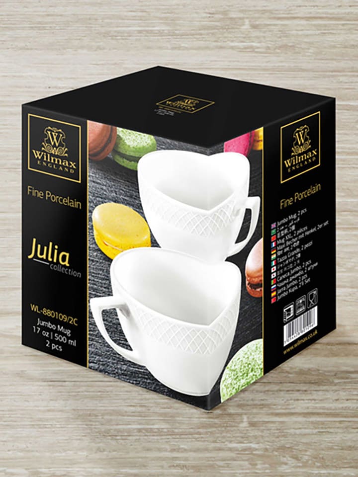 Wilmax 2er-Set: Kaffeetassen in Weiß - 500 ml günstig kaufen onesize