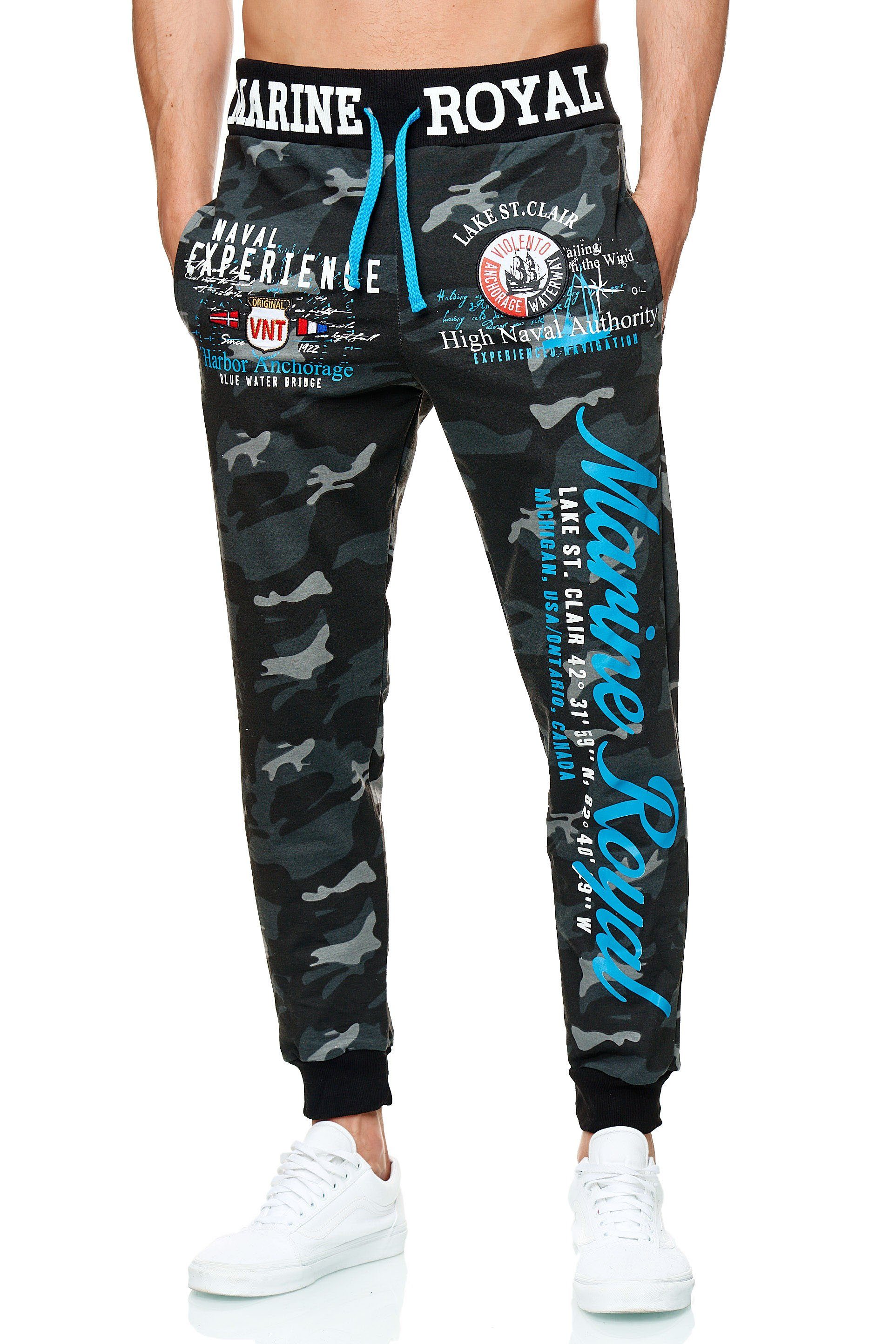 L.gonline Jogginghose Herren JoggingHOSE lang, Trainingshose Baumwolle, Sporthose mit (Sweatpants, 1-tlg) Fitness Freizeit Casual