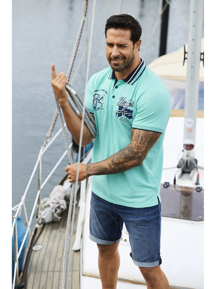Jan Vanderstorm Poloshirt OLFGIR in türkis günstig kaufen