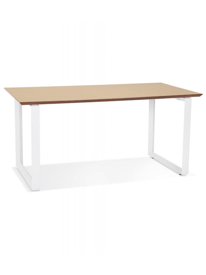 KADIMA DESIGN Schreibtisch aus Holz und Metall | Moderner Stil in Beige-Weiß günstig kaufen