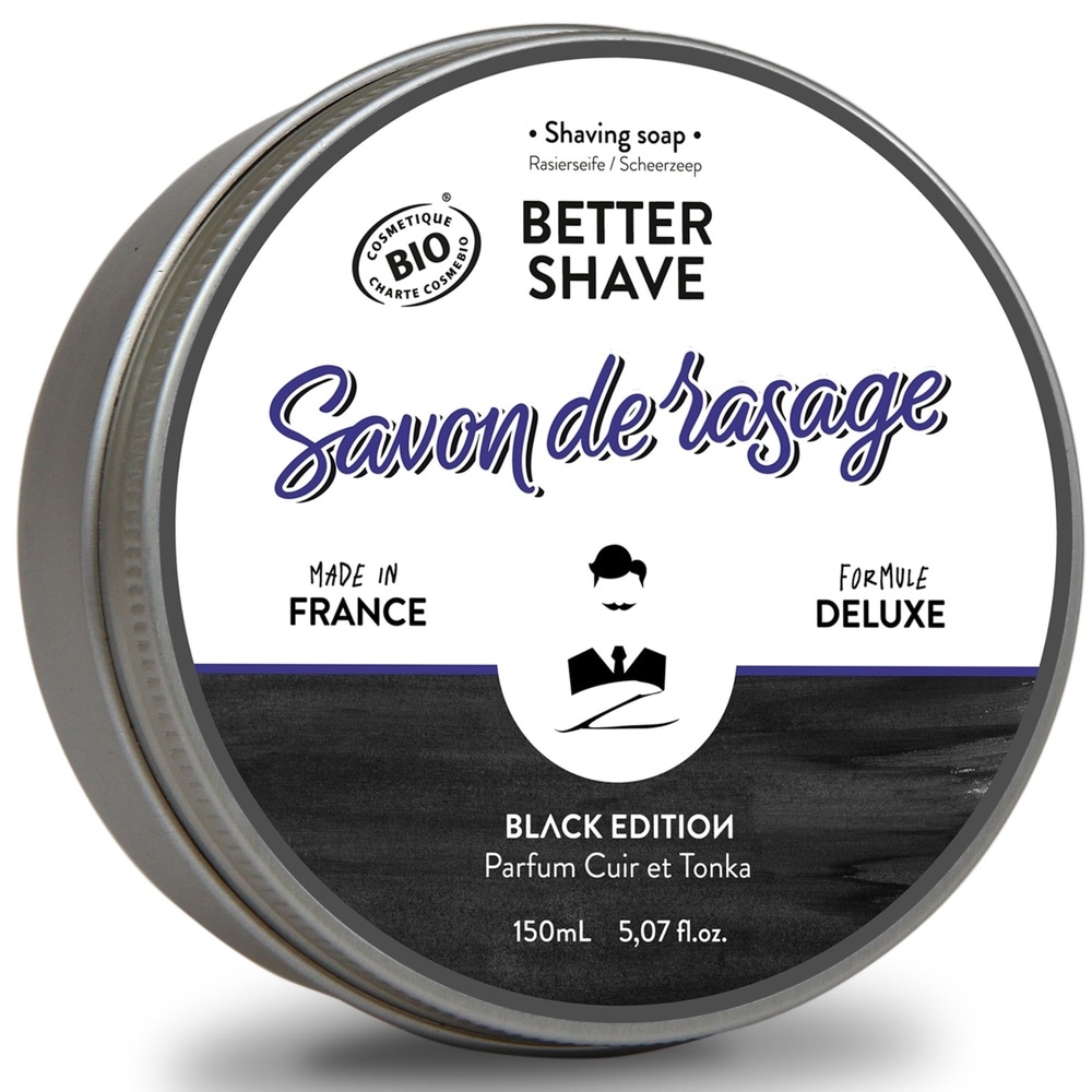 Monsieur Barbier Savon de Rasage Naturel - Better Shave / Black Edition Savon de Rasage Traditionnel Black Edition Anti-Irritations et Made in France