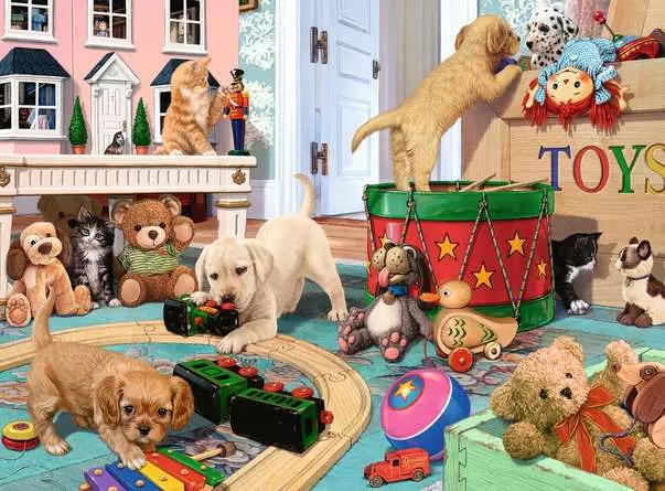 Kinderpuzzle ab 7 Jahren - Verspielte Welpen - 150 Teile