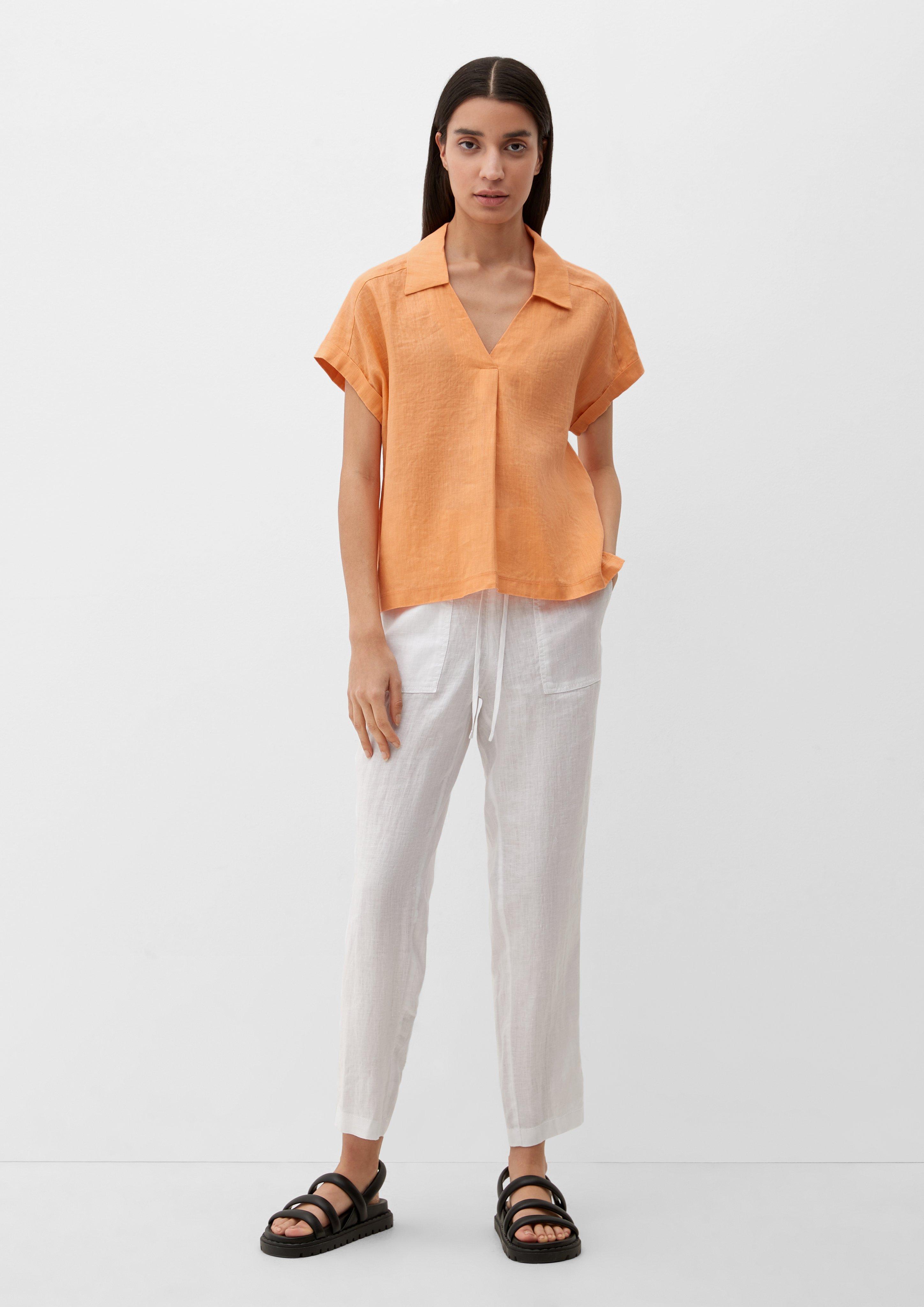 Blusenshirt mit Leinen-Front  2132144-2115