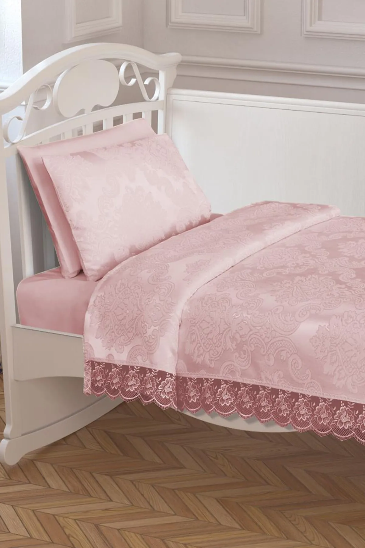 Çeyiz Diyarı  Çeyizdiyari French Laced Baby Pique Set Puder