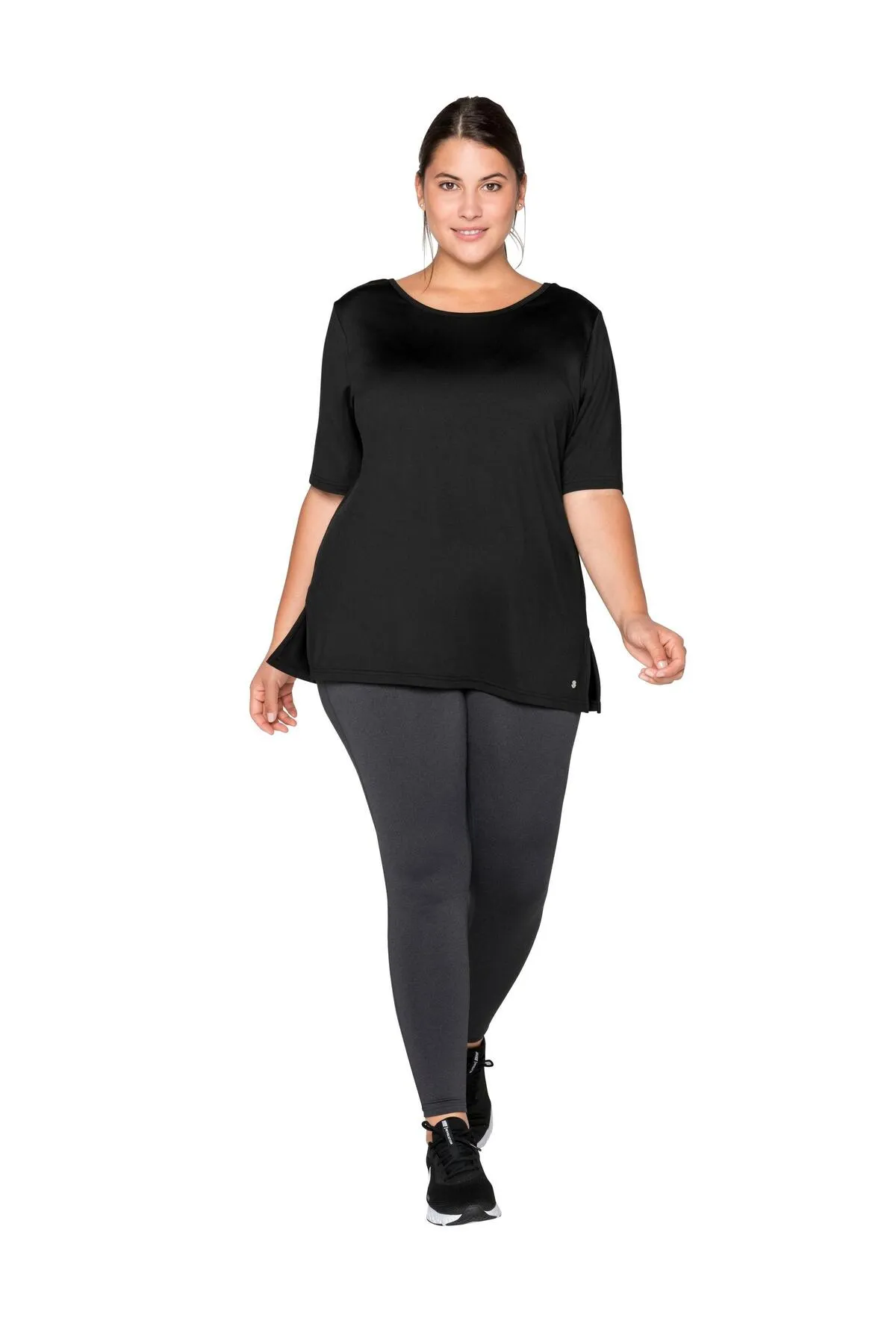 Sheego  Sport-Leggings - Grau - Mittlerer Bund