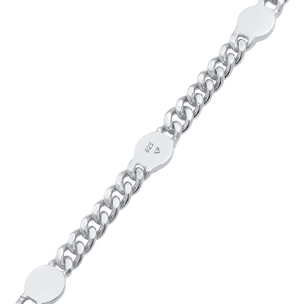 Elli PREMIUM Elli PREMIUM Bracelet Chaîne pour dames en forme de disque à plaque pleine réglab Bracelet