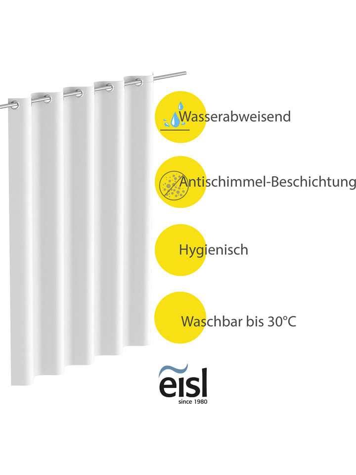 Schütte Duschvorhang in Weiß - (B)180 x (H)200 cm günstig kaufen onesize