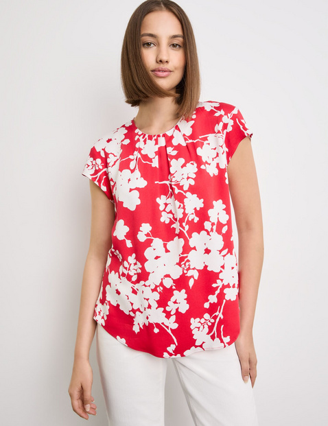 Kurzarmbluse mit Floralprint