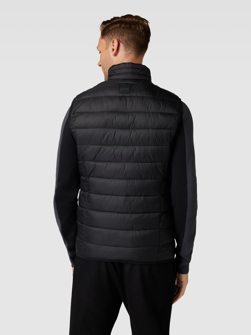 Steppweste mit Label-Detail Modell 'THOR' in schwarz