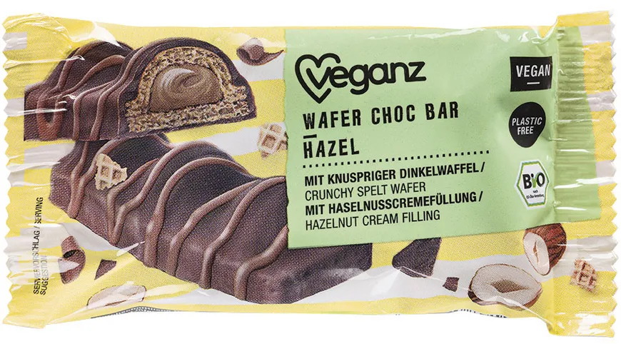 Veganz Wafer Choc Bar Hazel 30 g