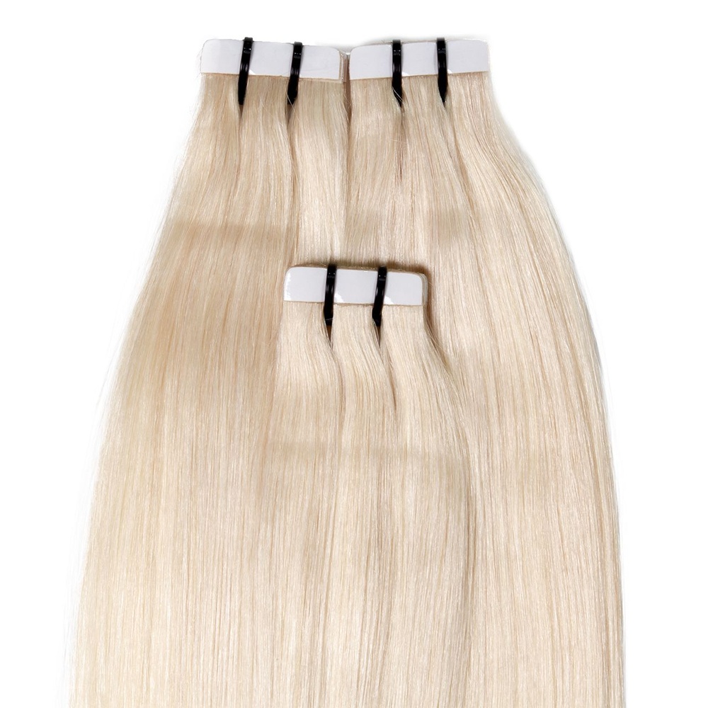 hair2heart Extensions adhésives Premium cheveux naturels #60 Blond clair extensions