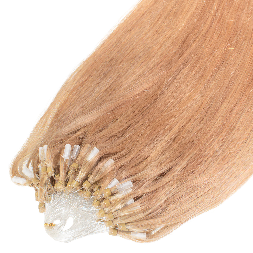 hair2heart Extensions à froid Microring Premium cheveux naturels #27 Blond doré foncé 0.5g extensions