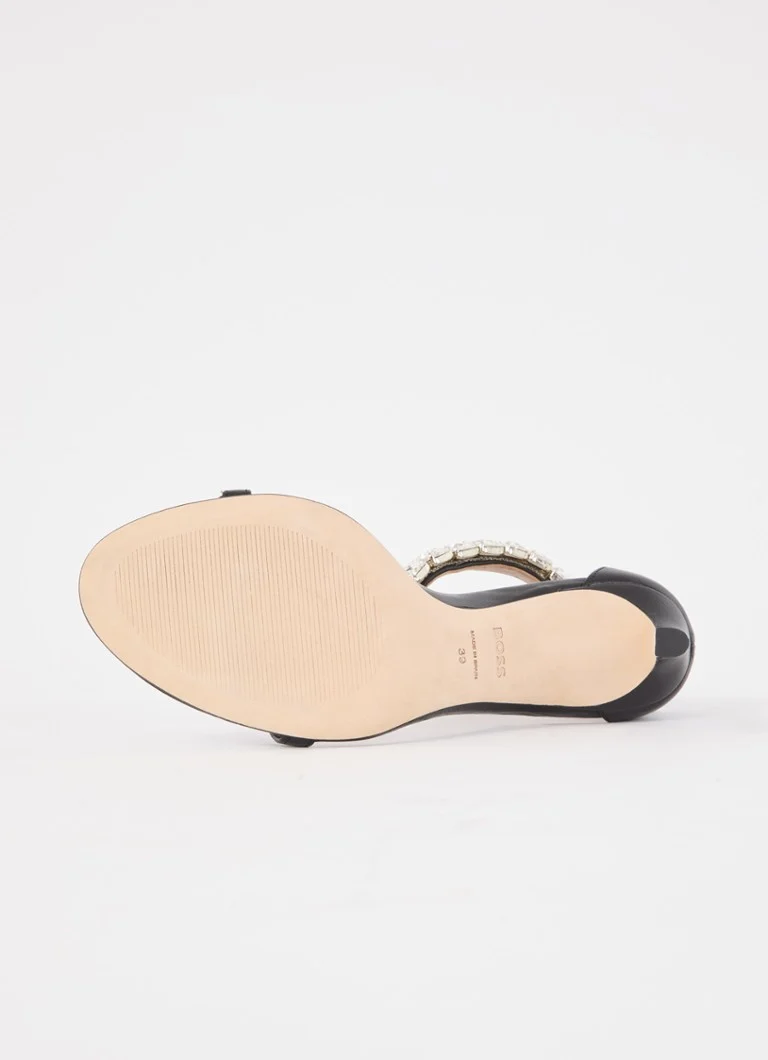 Sandale Janet din piele de la HUGO BOSS, împodobite cu strasuri.