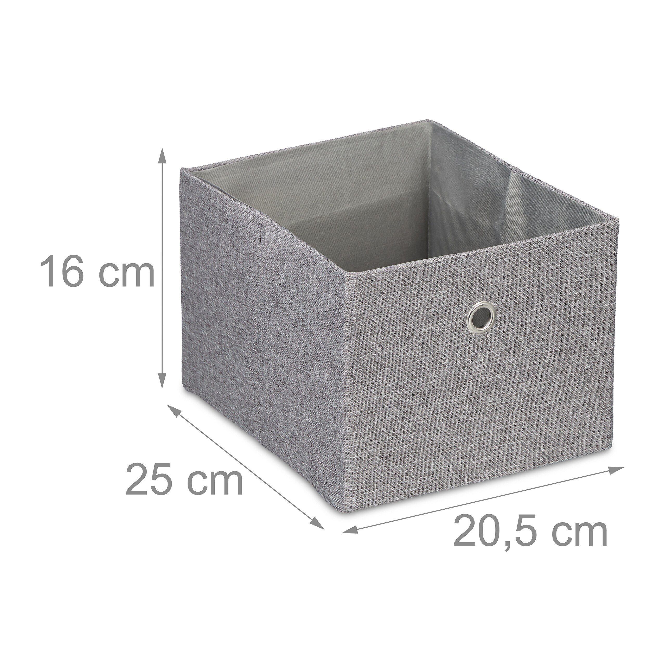 relaxdays Aufbewahrungsbox Aufbewahrungsbox im 2er Set, Grau