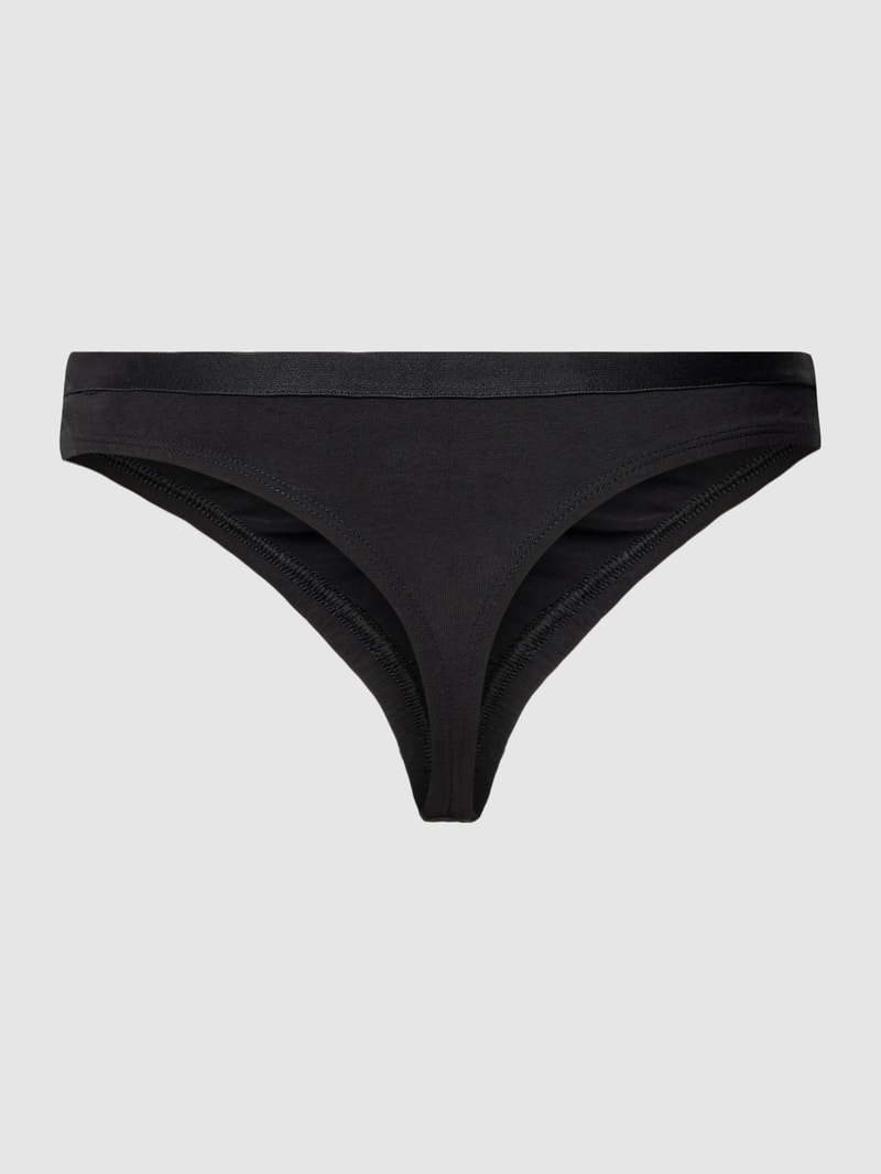String mit elastischem Bund in schwarz