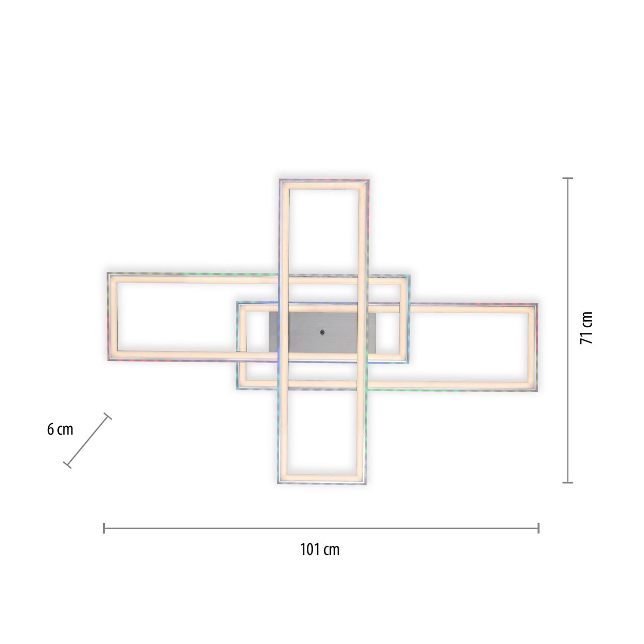 JUST LIGHT LeuchtenDirekt LED Deckenleuchte FELIX60, Downlight: CCT, Sidlight: RGB, dimmbar, IR-Fernbedienung, IP20