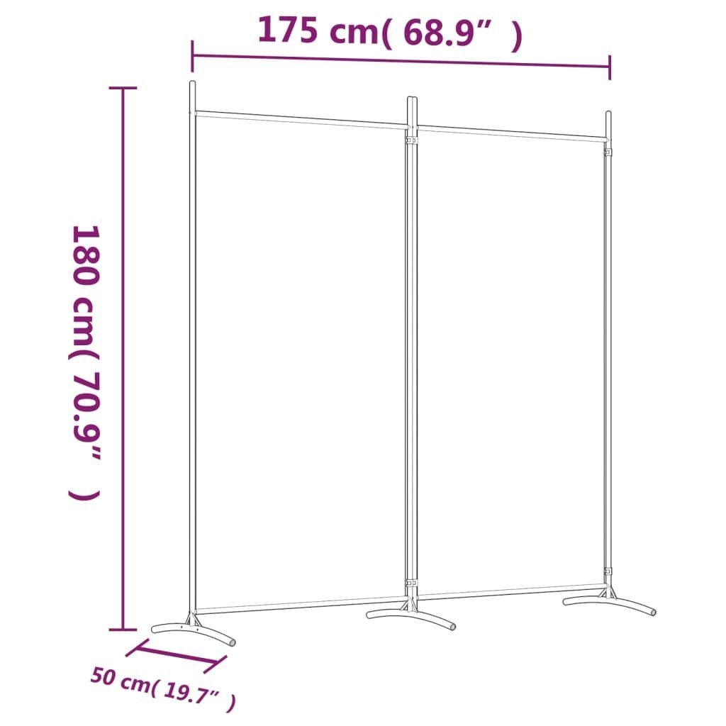 furnicato Raumteiler 2-tlg. Paravent Weiß 175x180 cm Stoff