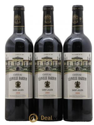 Château Léoville Barton 2ème Grand Cru Classé  2008 - Lot de 3 Bouteilles