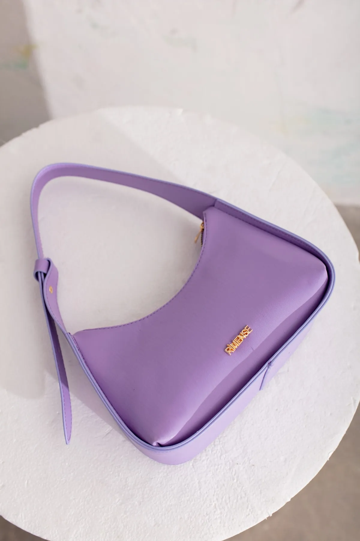 Rimense  Lila gefütterte Hand- und Schultertasche