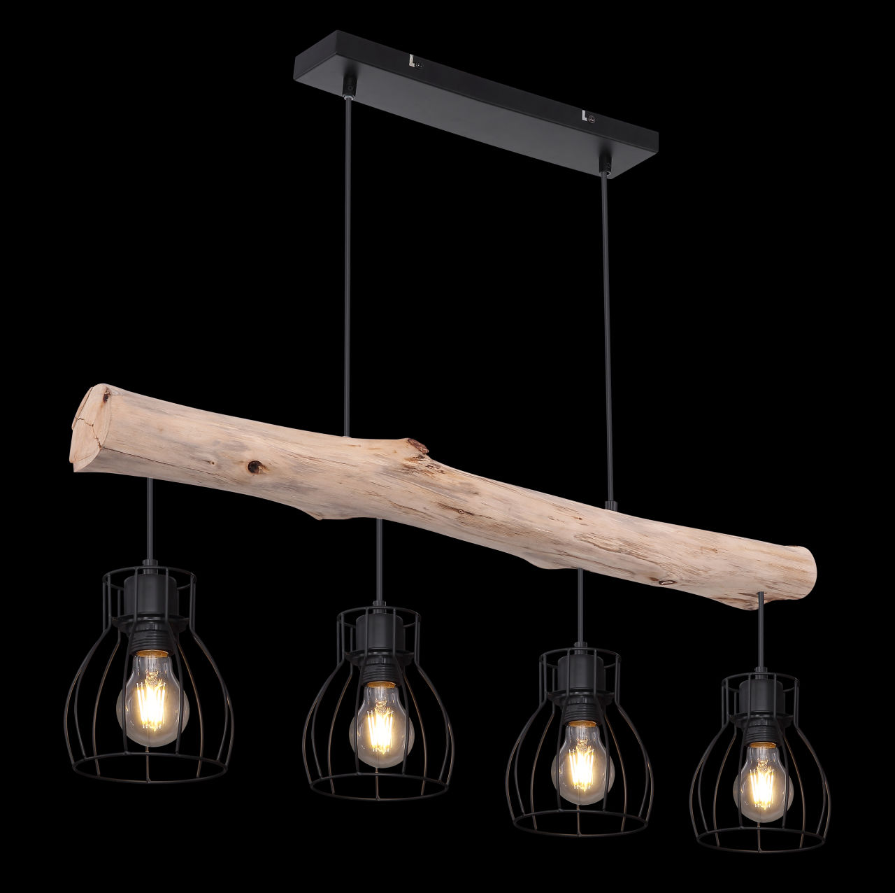 Globo Lighting - MINA - Hängeleuchte Metall schwarz, 4x E27