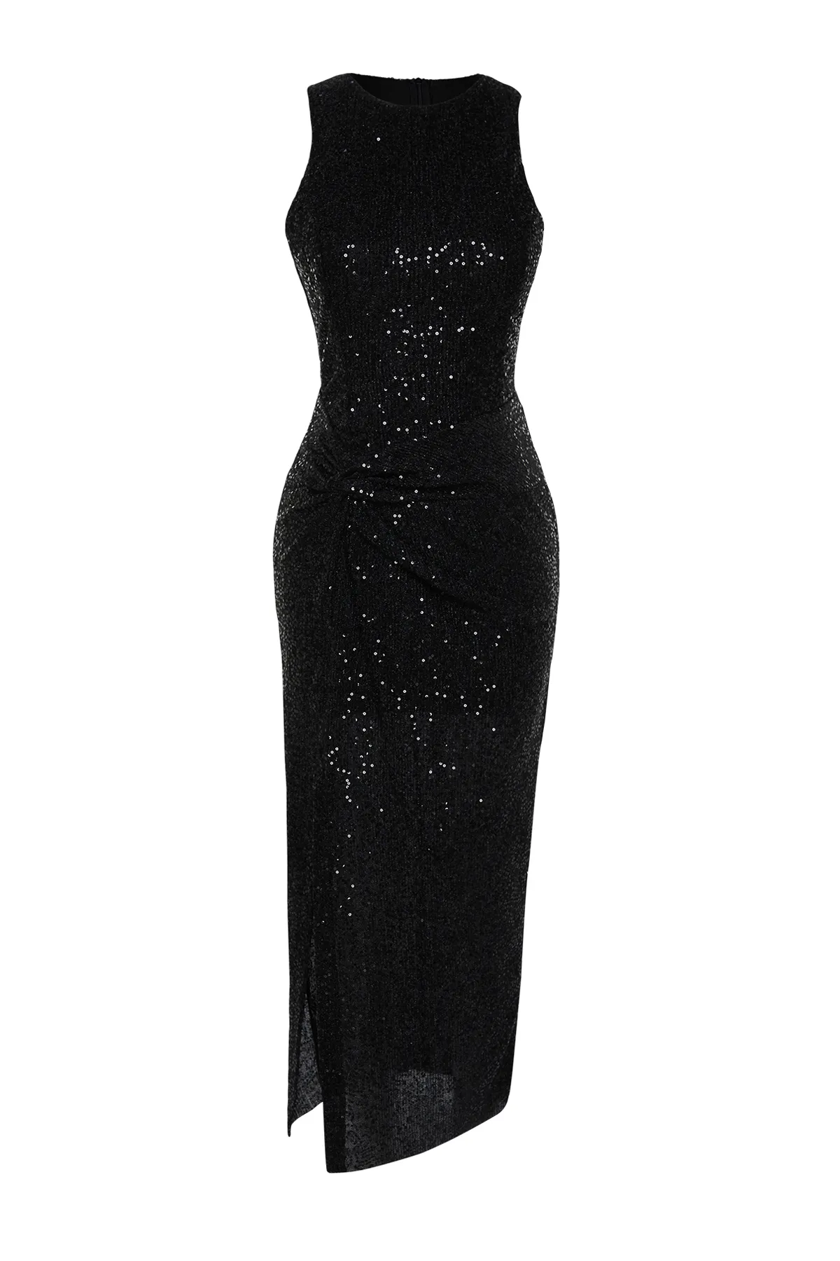 Trendyol Collection  Glitzer Pailletten Pailletten Schwarzes Abendkleid - Body Sitting Knitted