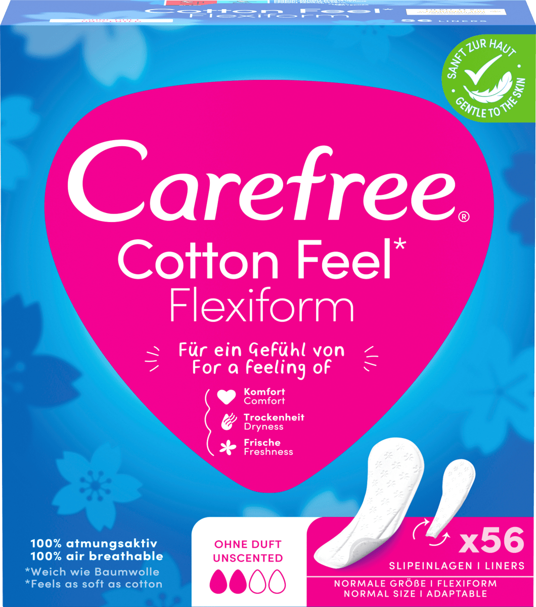 Slipeinlagen Cotton Feel Flexiform ohne Duft, 56 St