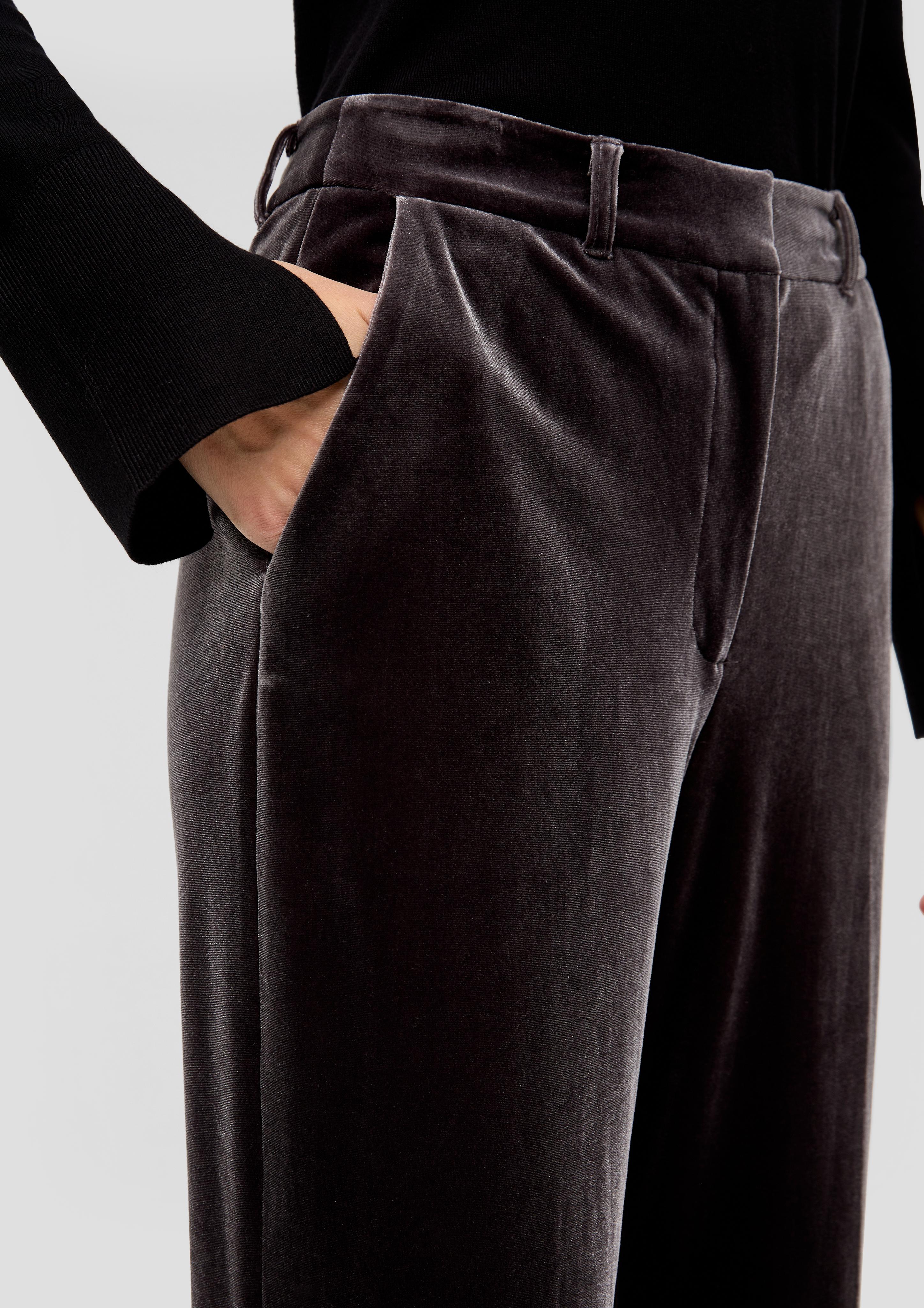 Samthose mit Wide Leg  2138144-9897
