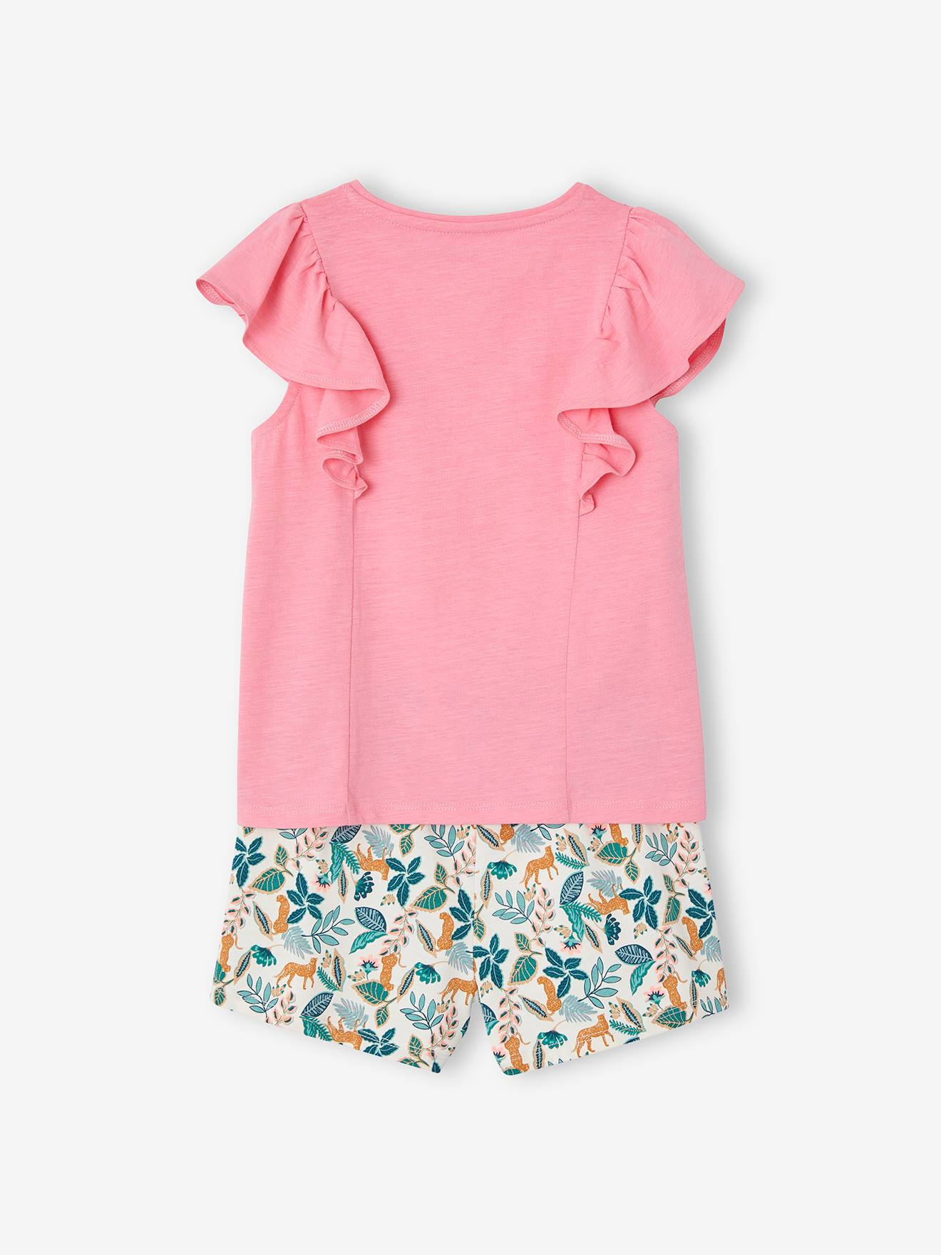 Vertbaudet Mädchen-Set: T-Shirt & Shorts - rosa