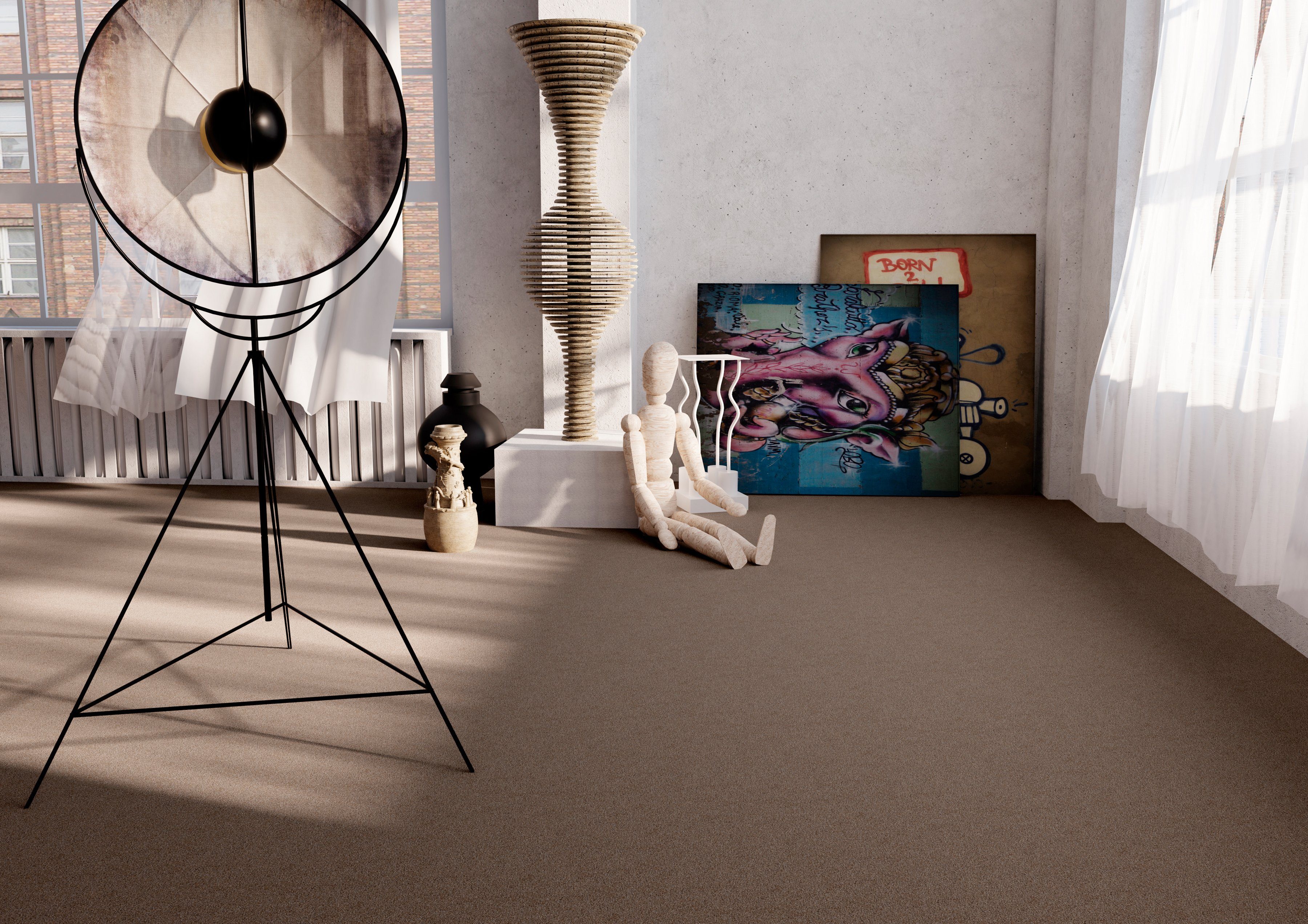 Teppichfliese Maine, my home, quadratisch, Höhe: 6 mm, selbstliegend, 1 Stück, 1m², 5m², 50x50 cm, Fliese, Wohnzimmer
