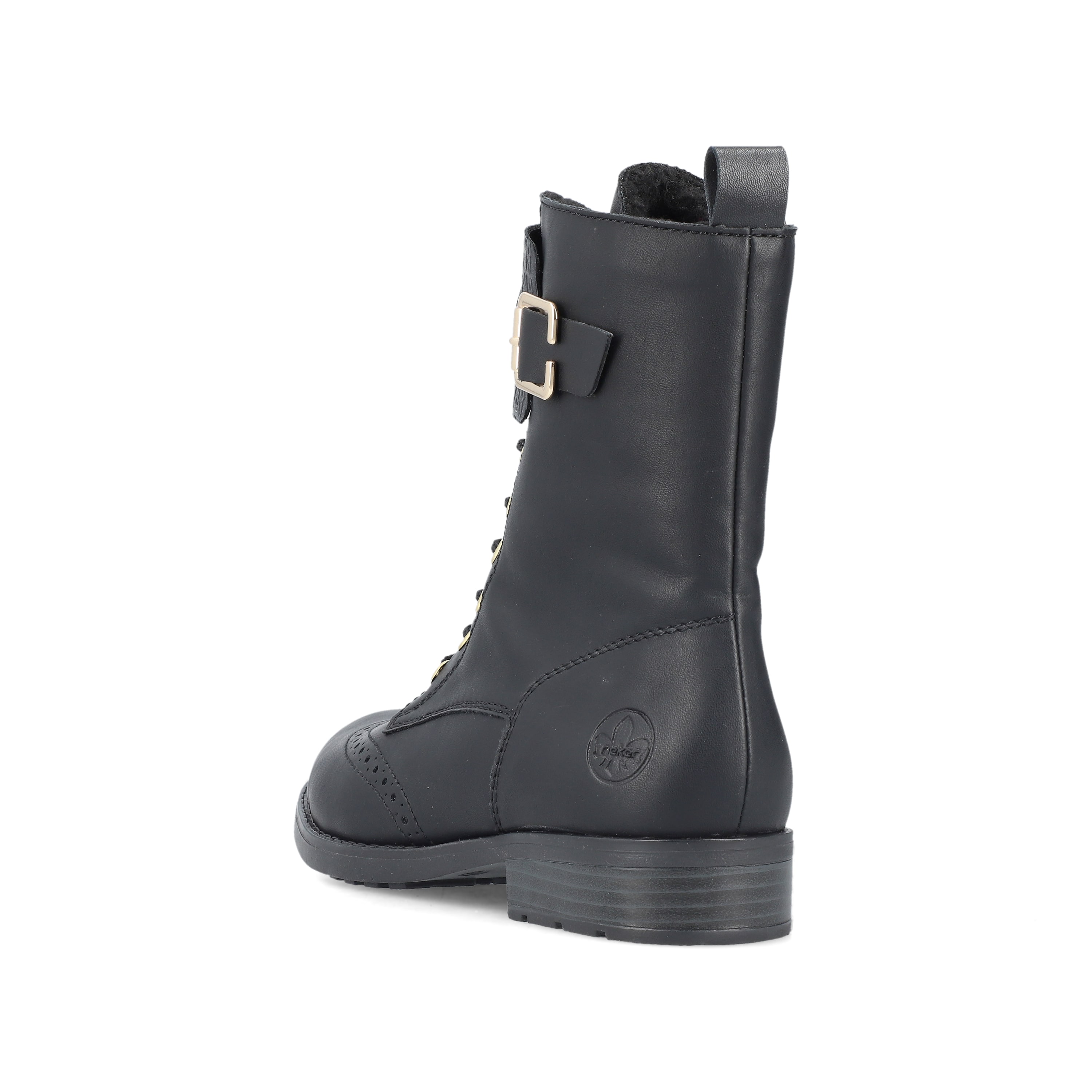 Rieker Damen Schnürstiefel asphaltschwarz