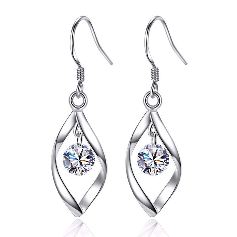 POCHUMIDUU Paar Ohrhänger Ohrhaken in Tropfenform mit weißem Diamant-Zirkonia (2-tlg), Geeignet für Bälle, Partys, Jubiläen, Feste usw.