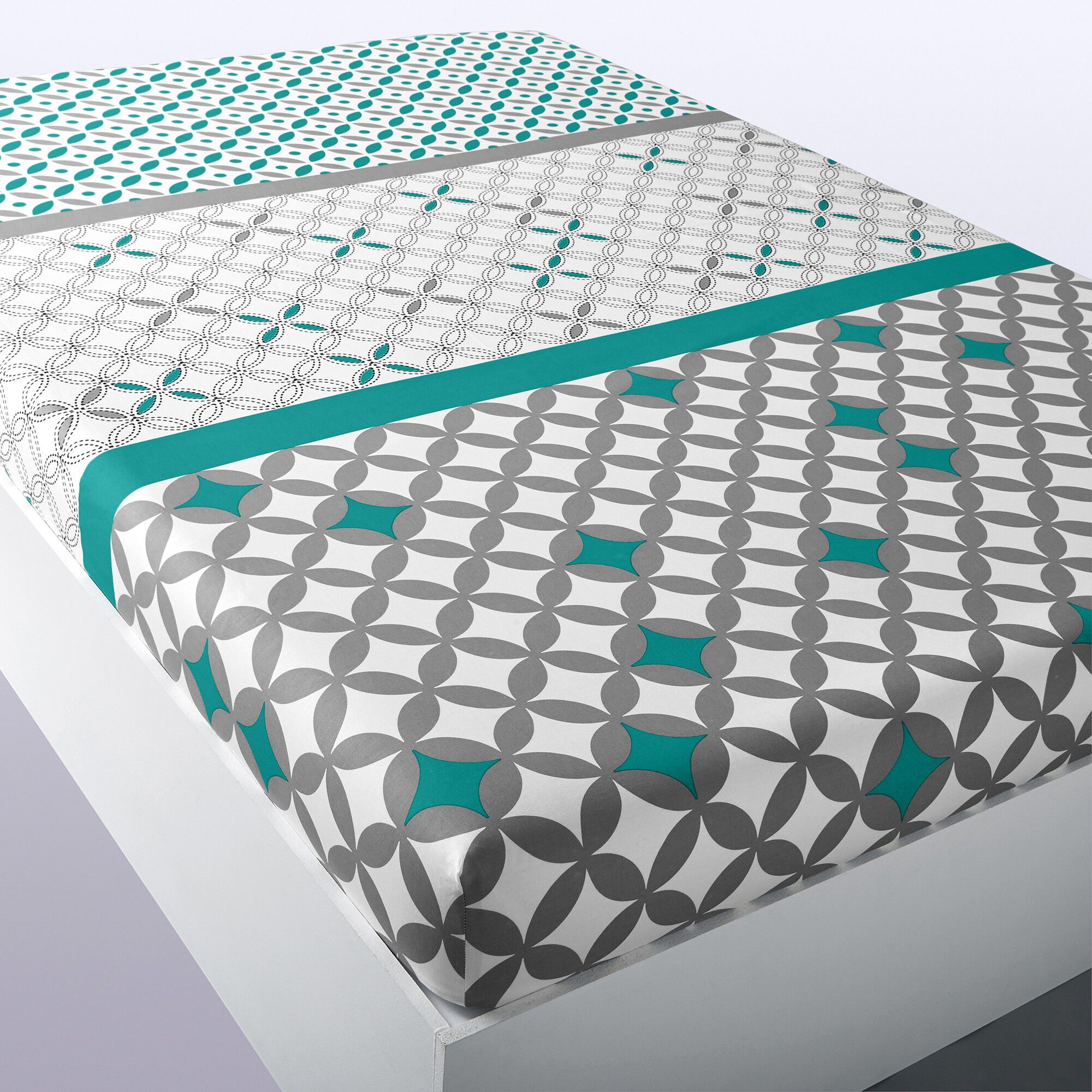 Linge de lit Marlow en coton à motifs géométriques