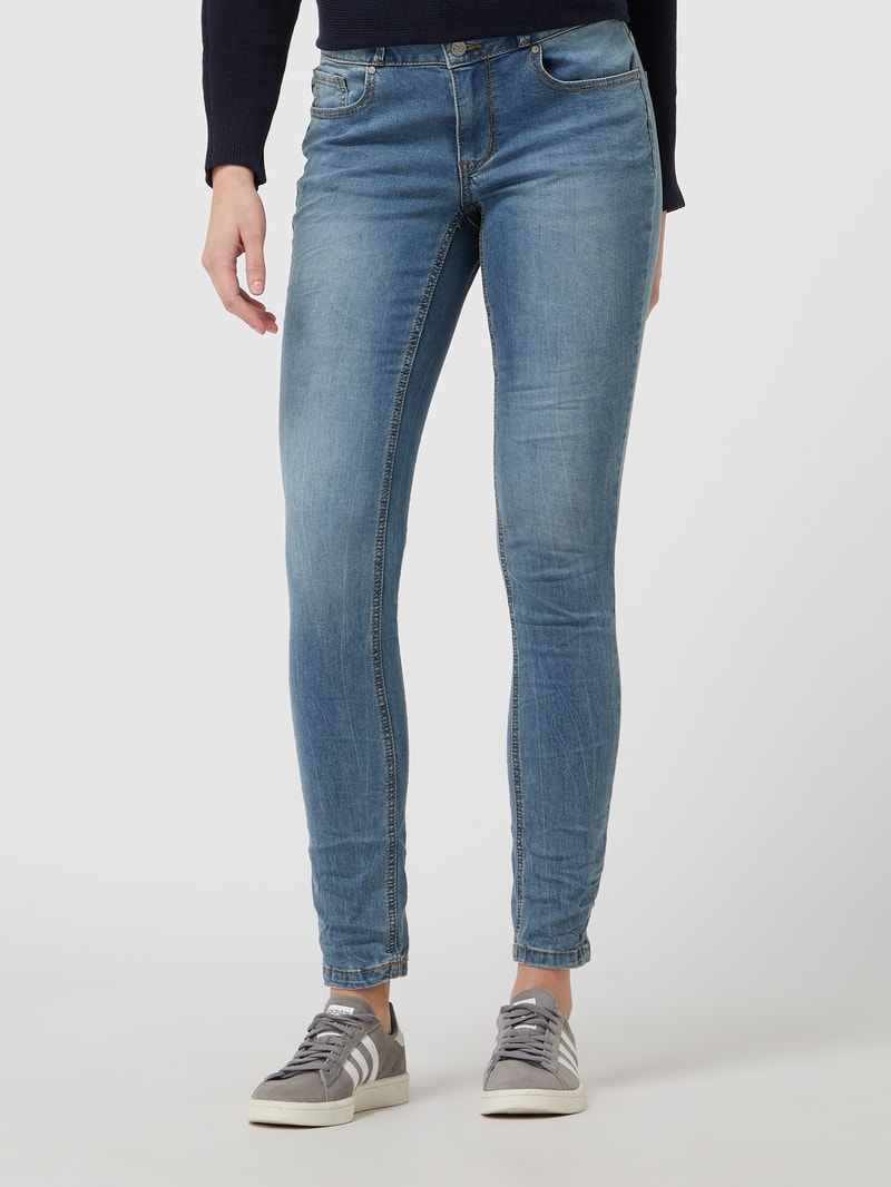 Skinny Fit Jeans mit Stretch-Anteil Modell 'Tummyless' in hellblau