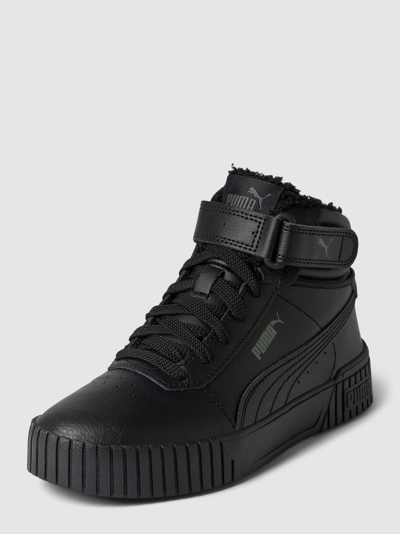 High Top Sneaker aus Leder-Mix Modell 'CARINA' in schwarz