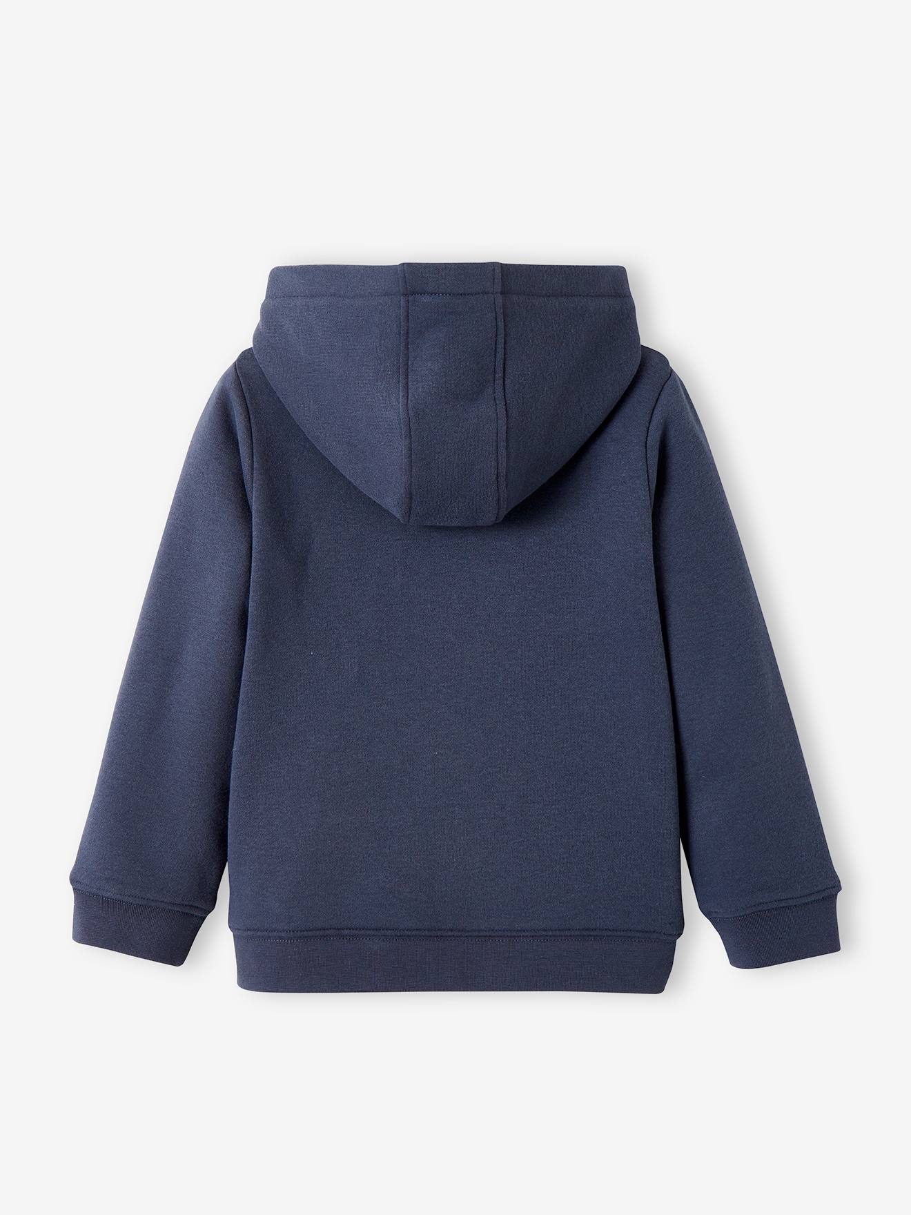 Sweat à capuche zippé sport Basics fille. bleu