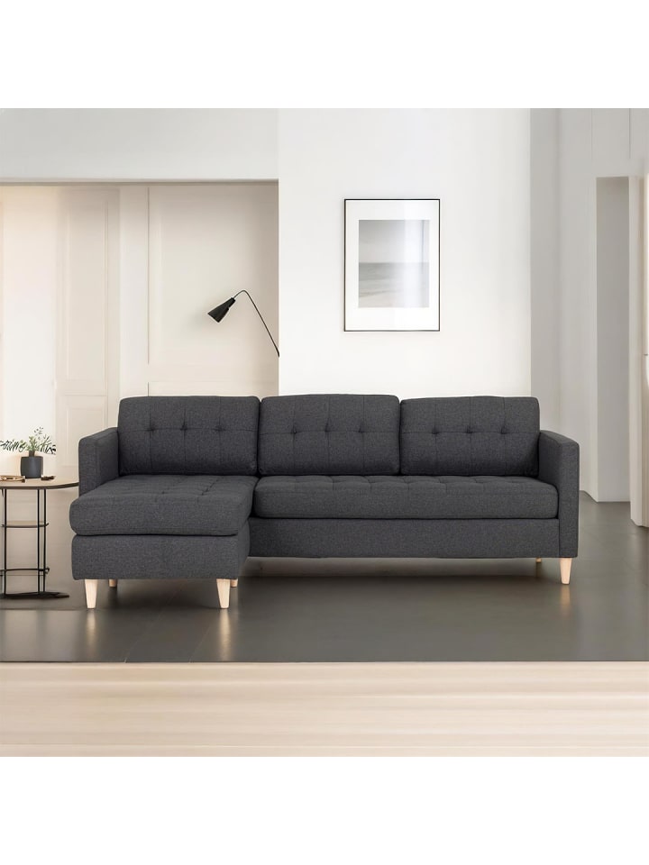 ebuy24 Ecksofa Marino Dunkelgrau 219 x 151 cm günstig kaufen onesize