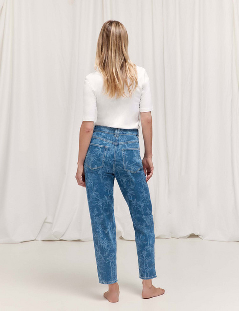 Jeans KEY꞉LA MOM FIT mit tropischem Muster