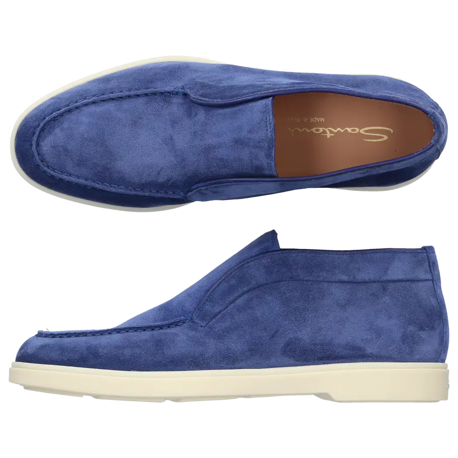 Santoni - Stiefeletten DESERT BOOT Veloursleder - blau