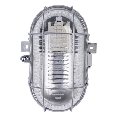 Eurolux 66.021.02 Gradbena svetilka LED Bulleye 60-D - siva - E27 - plastično ohišje z žično kletko