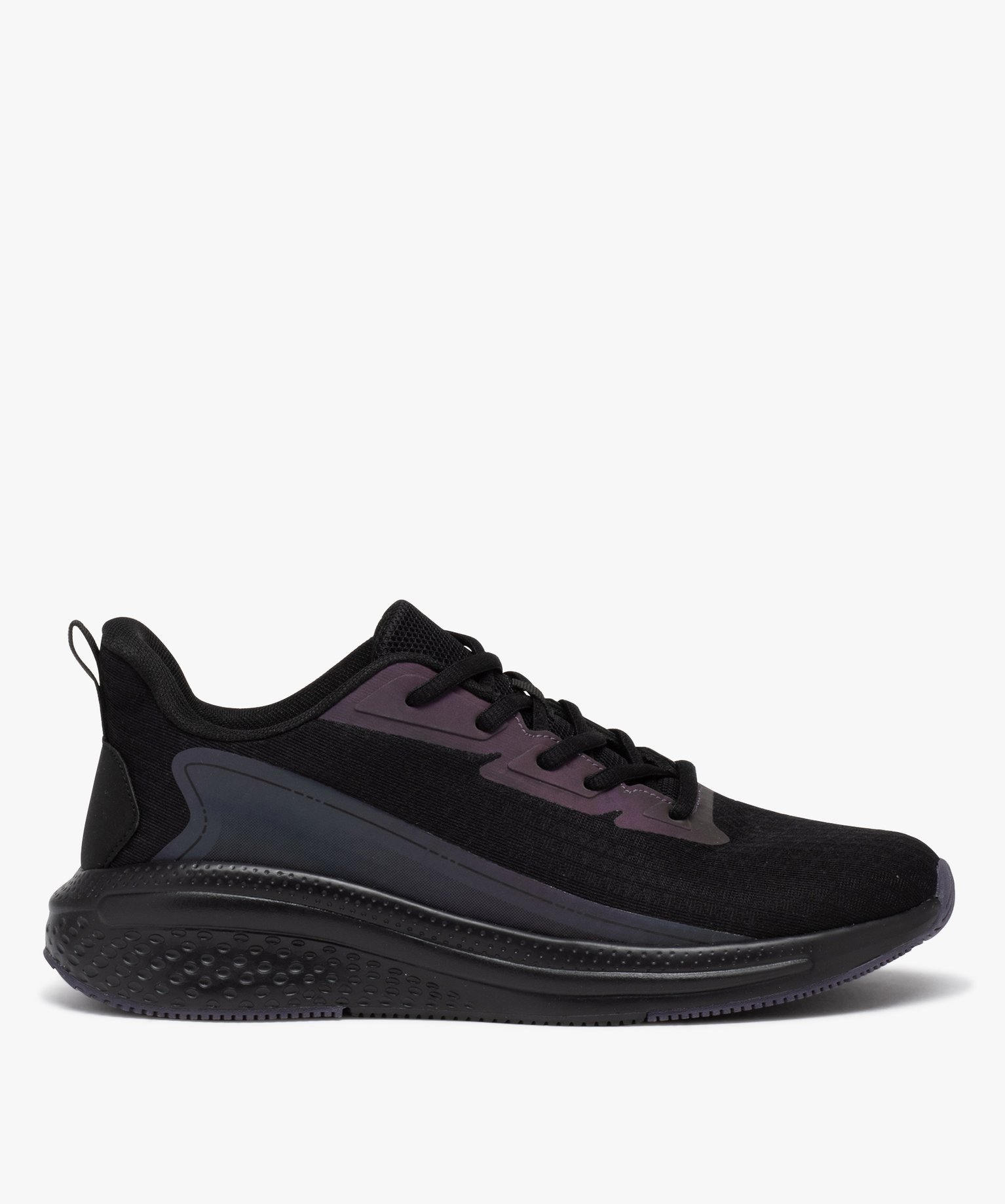 Baskets homme running en mesh avec détails irisés noir | GEMO