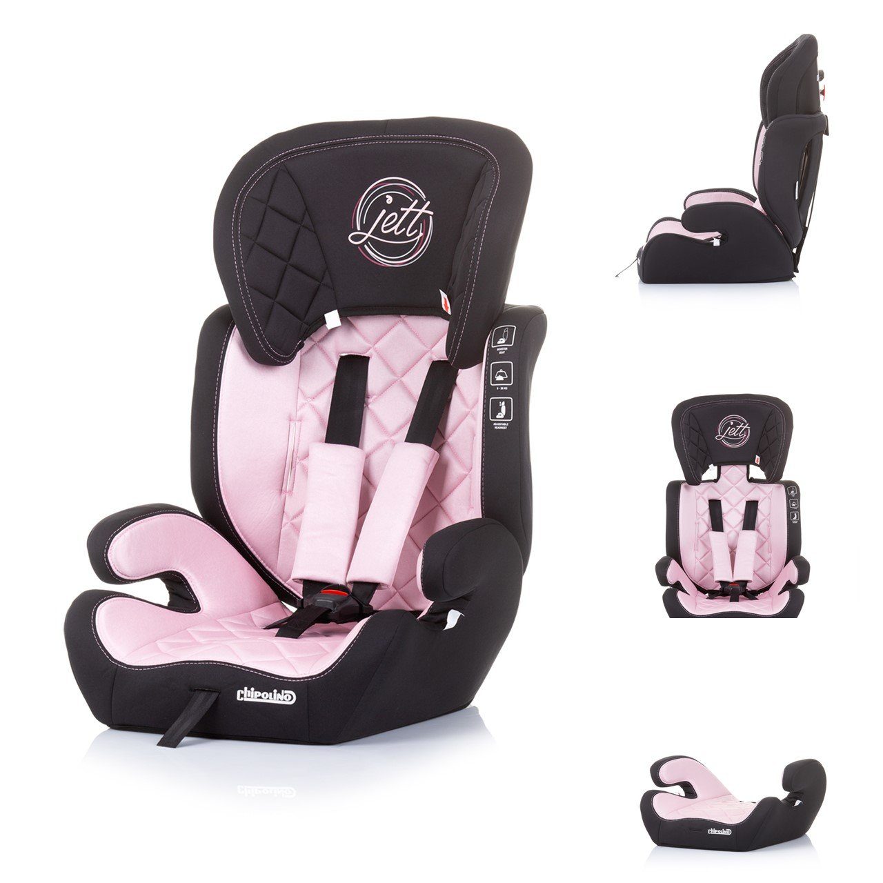 Chipolino Autokindersitz Kindersitz Jett Gruppe 1/2/3, bis: 36 kg, (9 - 36 kg), verstellbare Kopfstütze