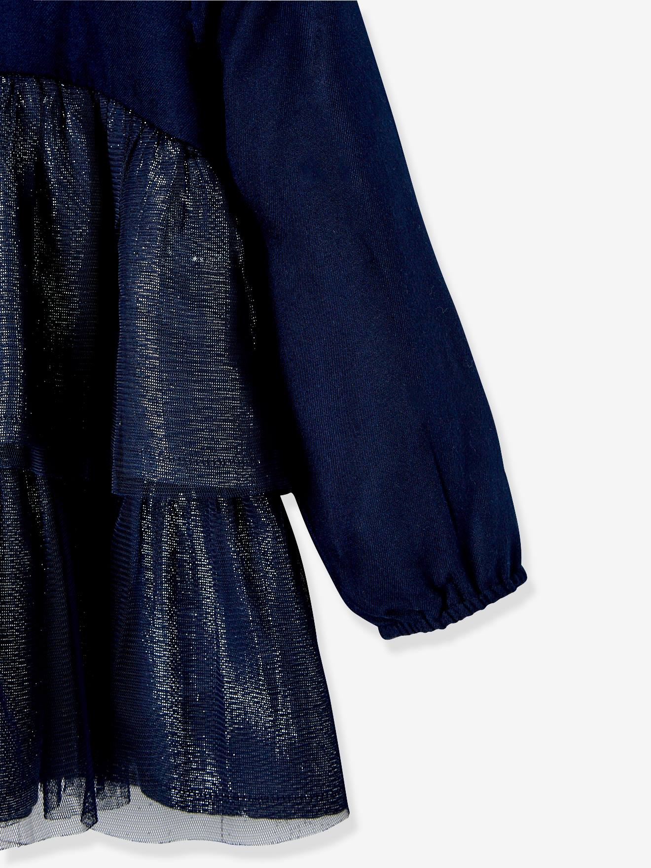 Robe de fêtes bébé avec paillettes bleu encre