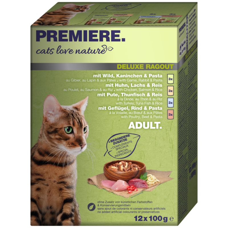 PREMIERE Nassfutter PREMIERE cats love nature Deluxe Ragout Mix 12x100g