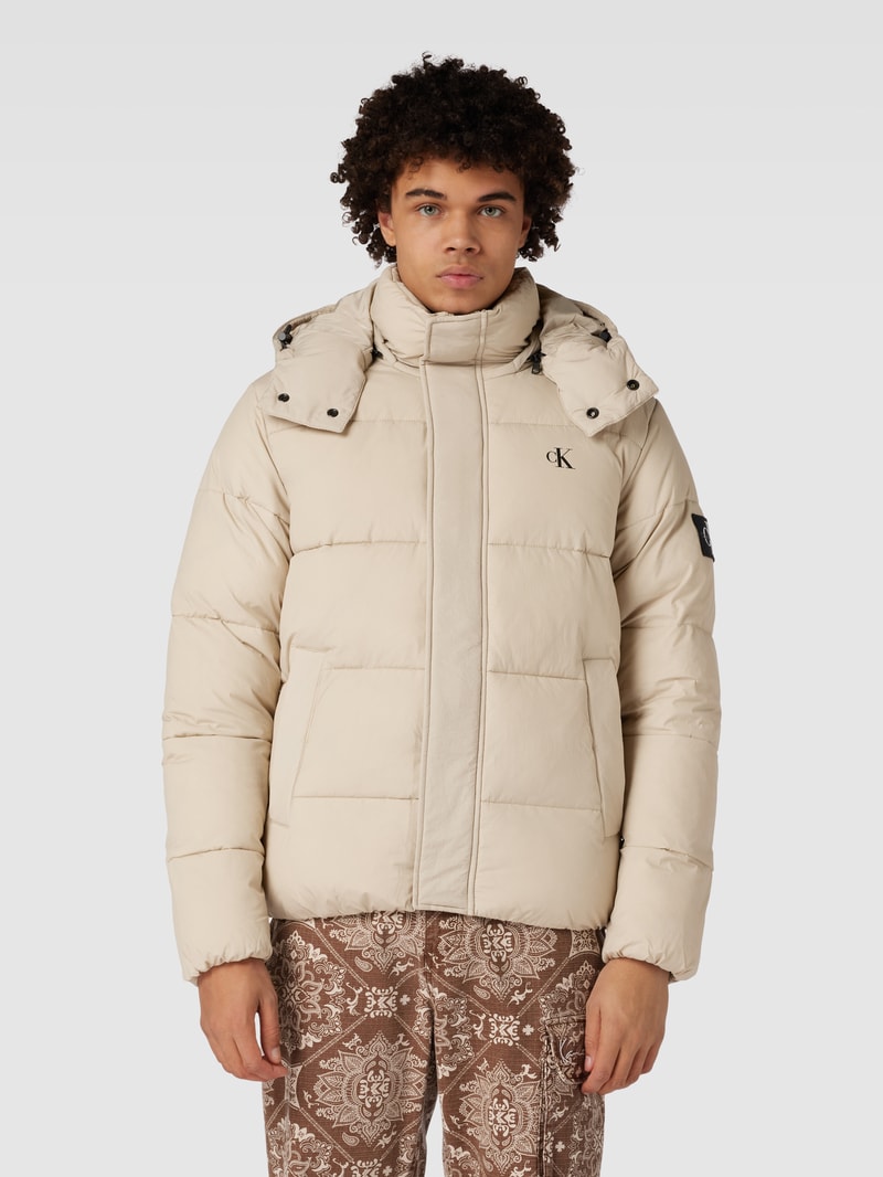 Jacke mit Label-Print in taupe