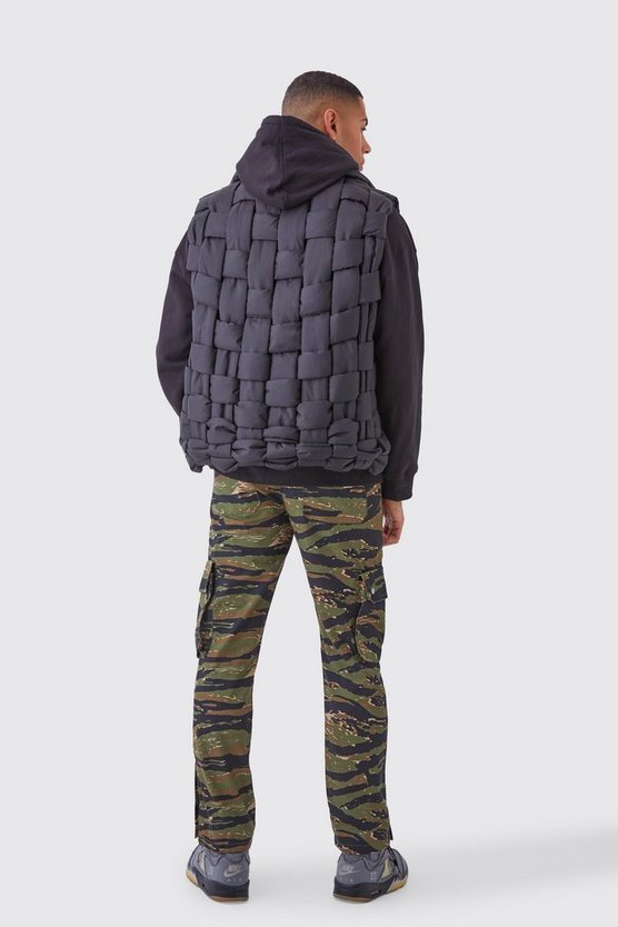 3D Camouflage Ripstop Cargo-Hose mit Druckknöpfen