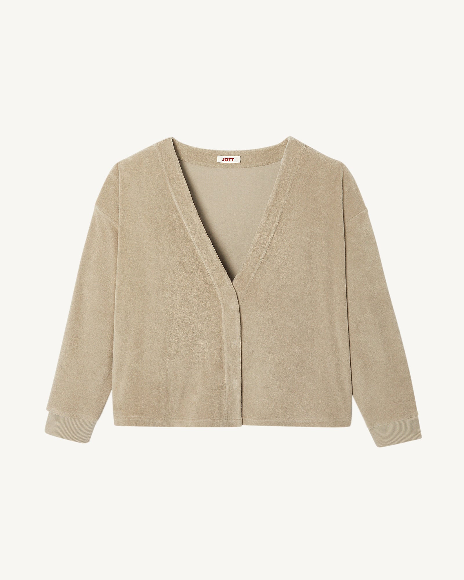 Cardigan éponge à manches longues Beige Pamplona