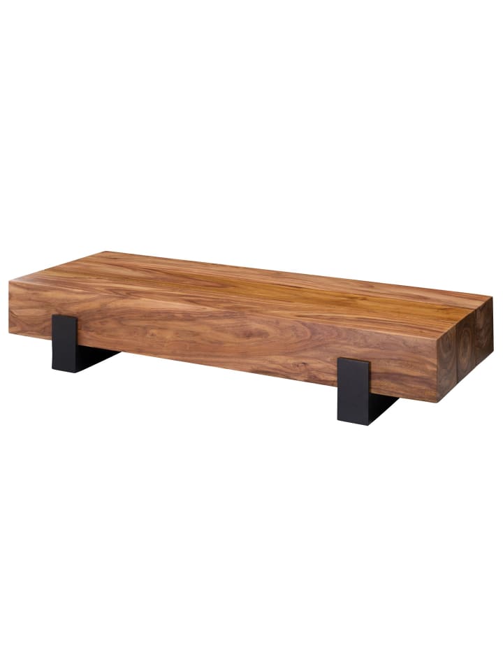 KADIMA DESIGN Couchtisch 115x22x44cm Massivholz / Metall Sofatisch, Design günstig kaufen onesize