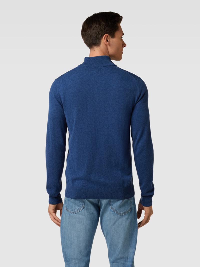 Strickpullover aus Wolle mit Logo-Stitching in blau
