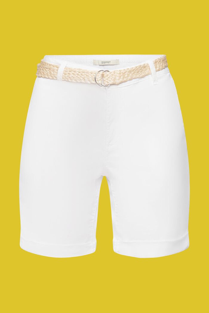 Shorts mit Raffia-Flechtgürtel