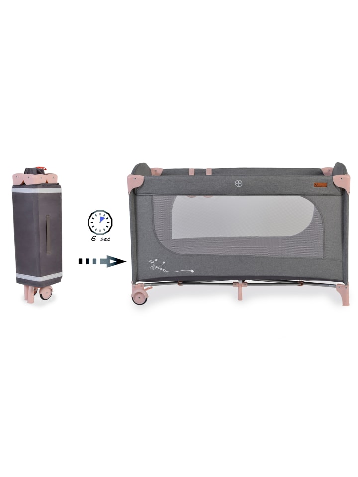 Cangaroo Reisebett Skyglow Laufstall in rosa günstig kaufen 60x120 cm